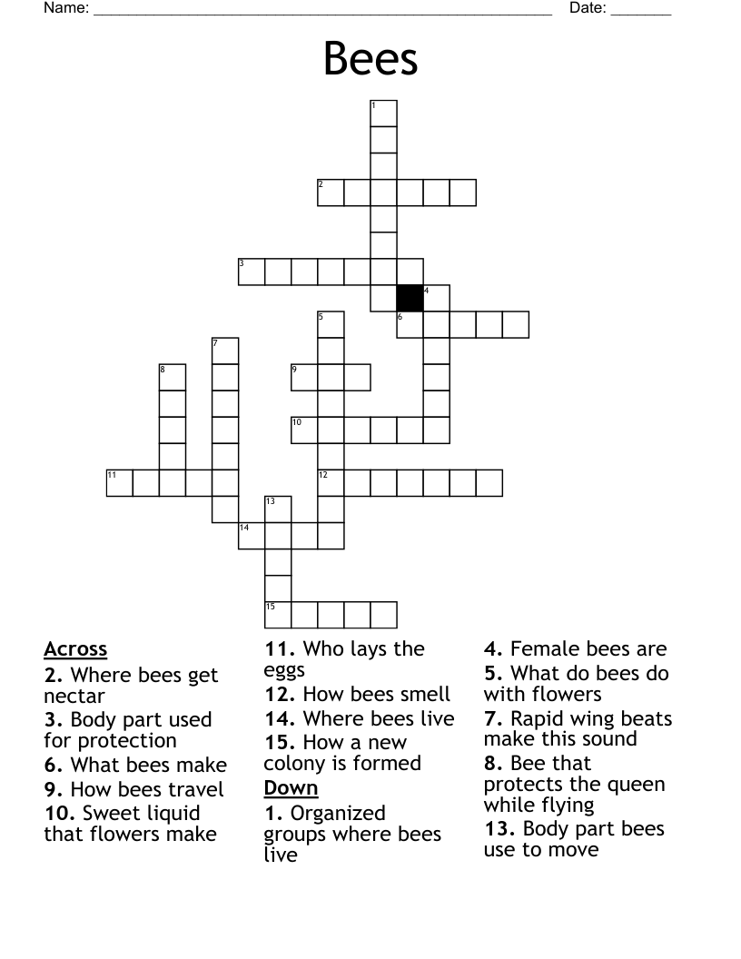 Bees Crossword