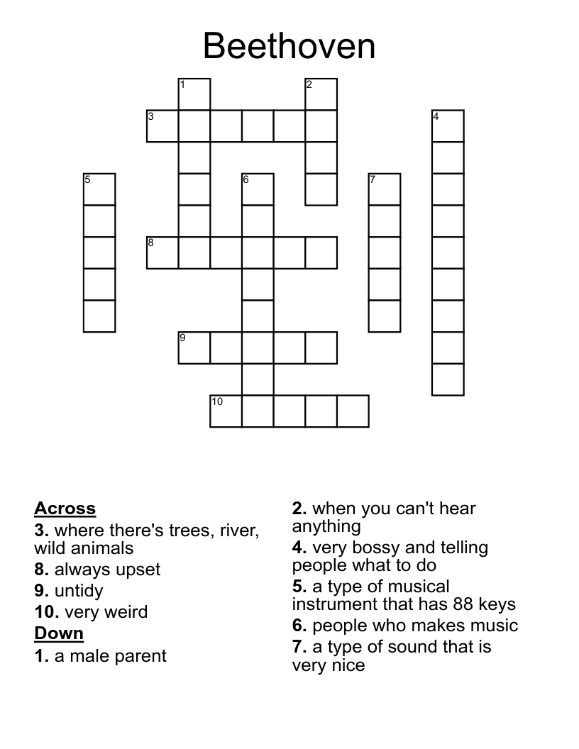 Beethoven Crossword