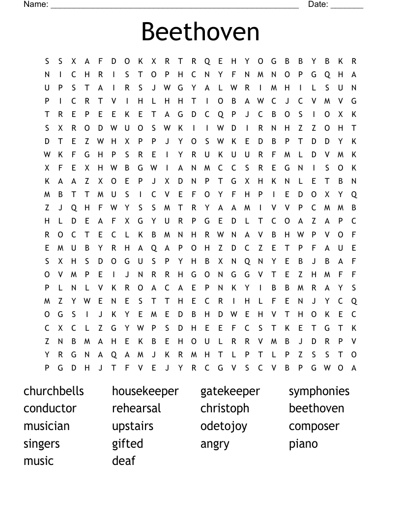 Beethoven Word Search