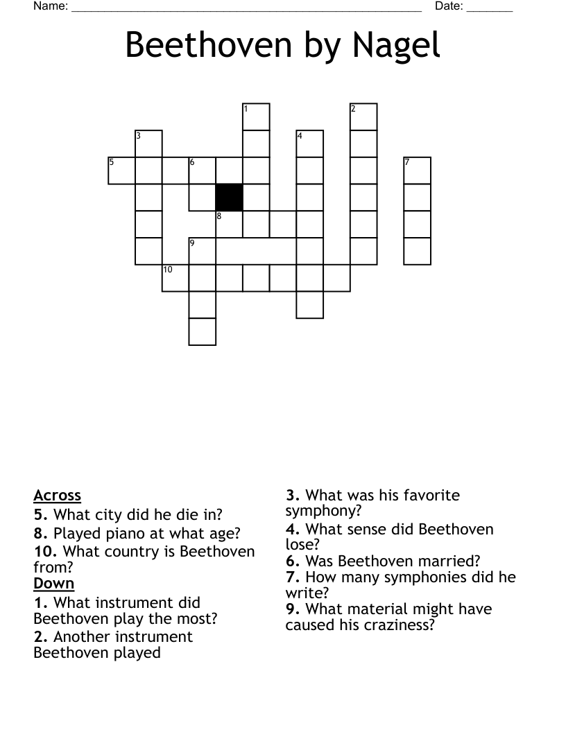 Beethoven by Nagel Crossword