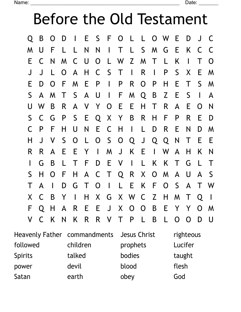 Before the Old Testament Word Search