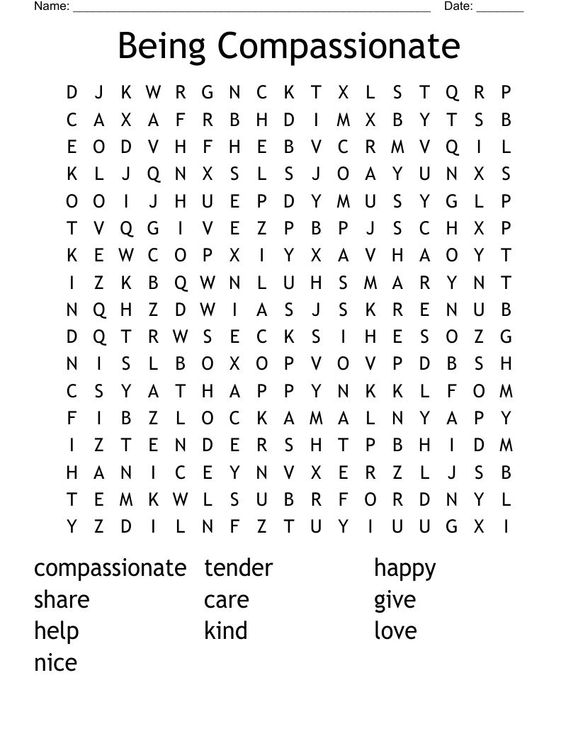 Being Compassionate Word Search