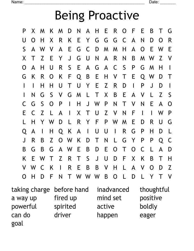 Being Proactive Word Search