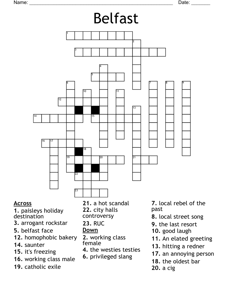 Belfast Crossword