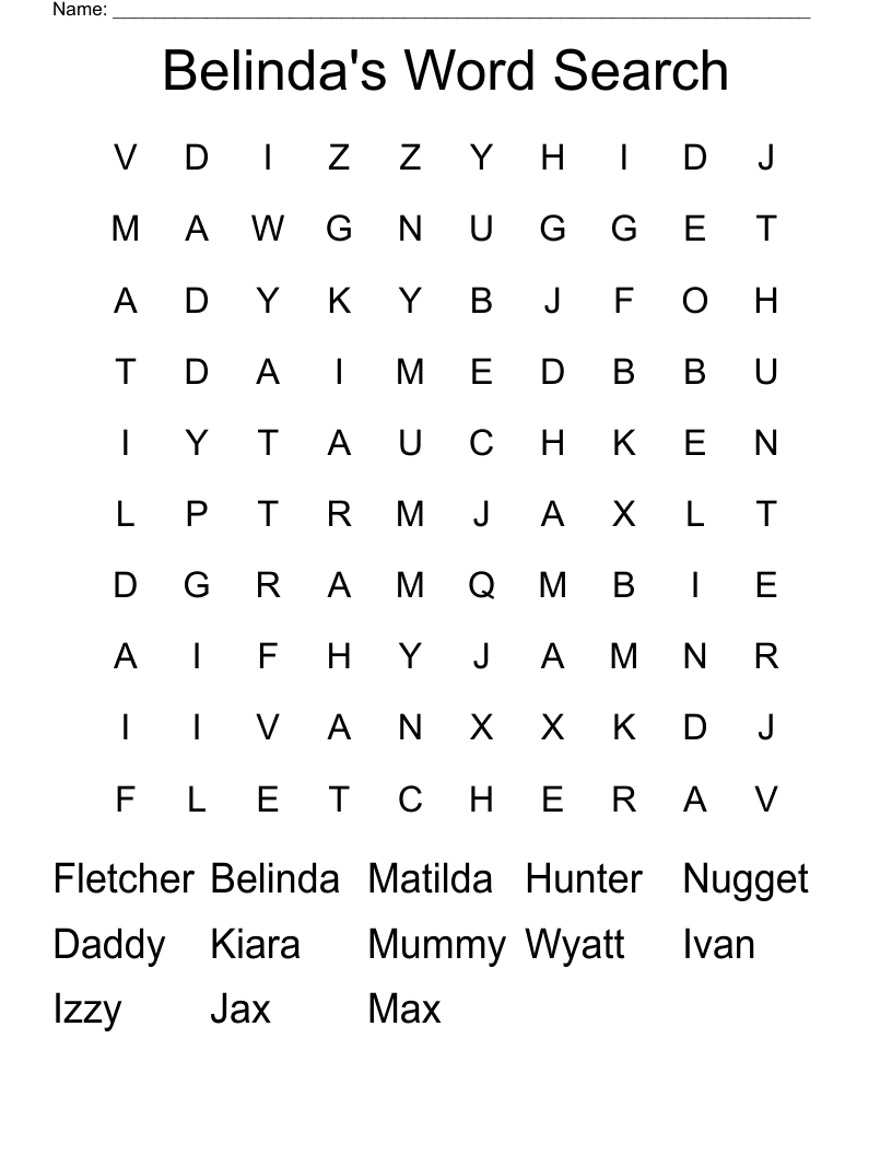 Belinda's Word Search 