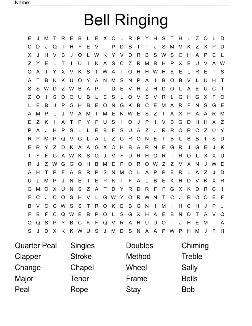 Bell Ringing Word Search