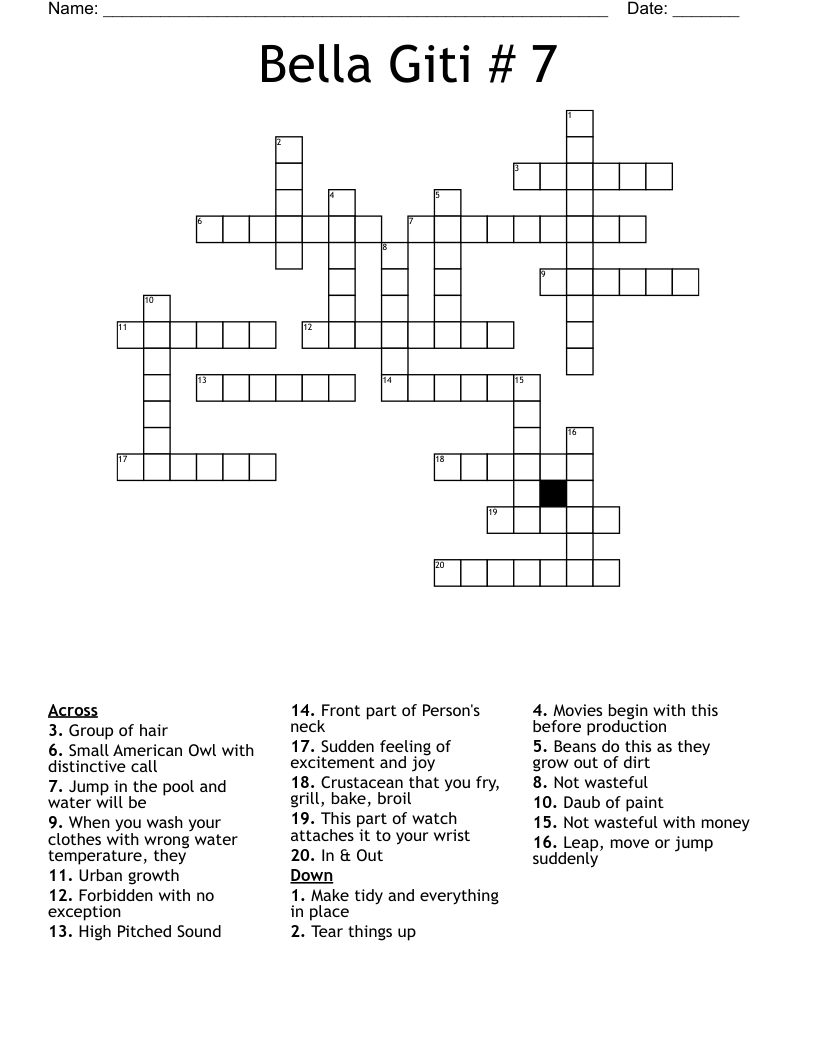 Bella Giti # 7 Crossword