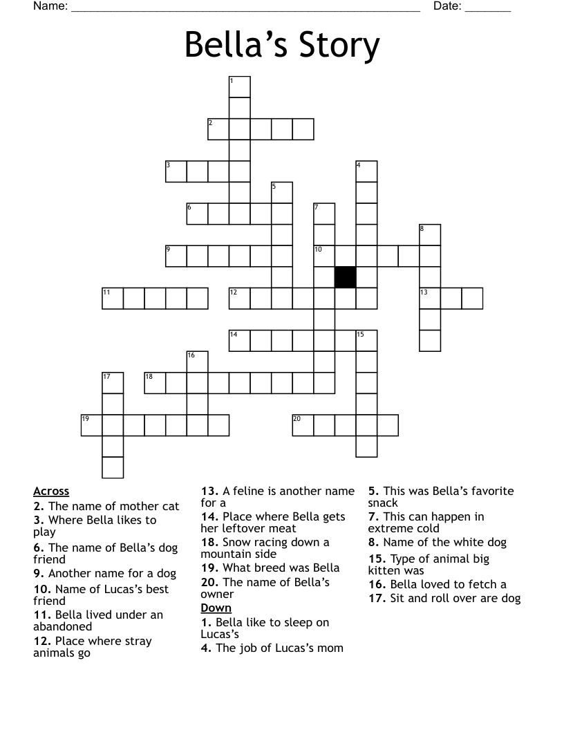 Bella’s Story Crossword