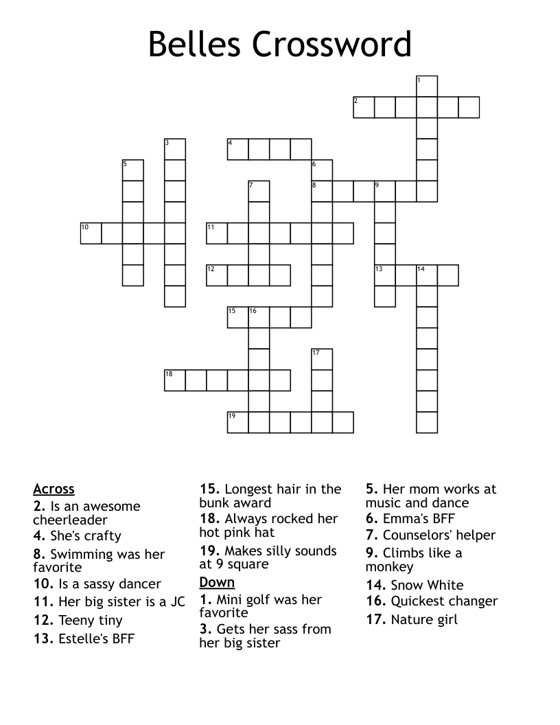Belles Crossword