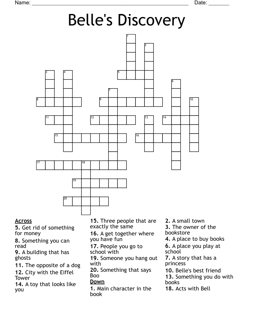 Belle's Discovery Crossword