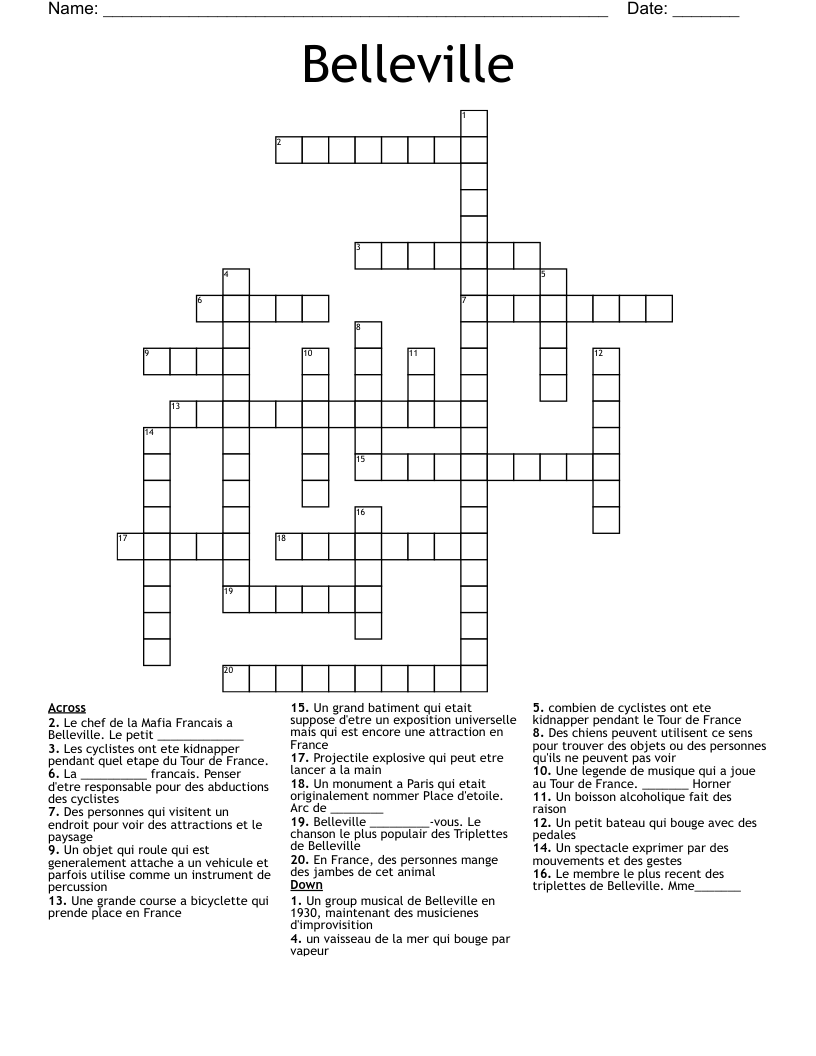 Belleville Crossword