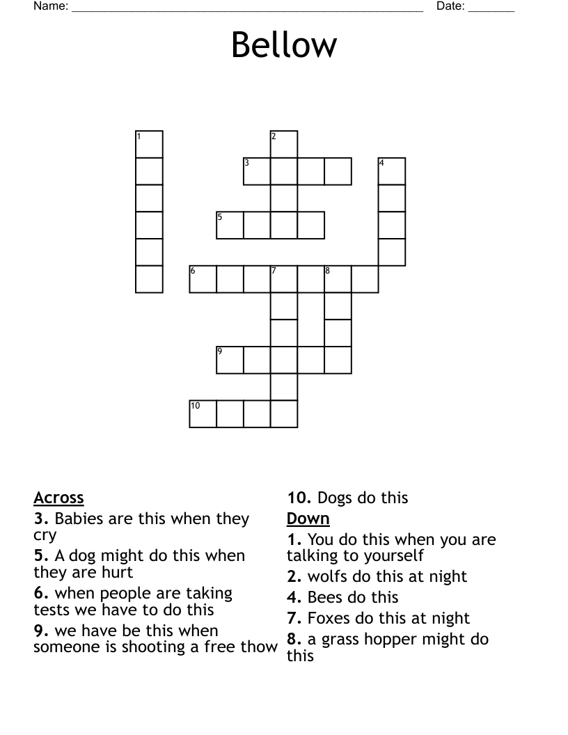 Bellow Crossword