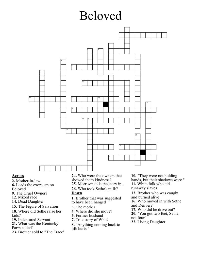 Beloved Crossword
