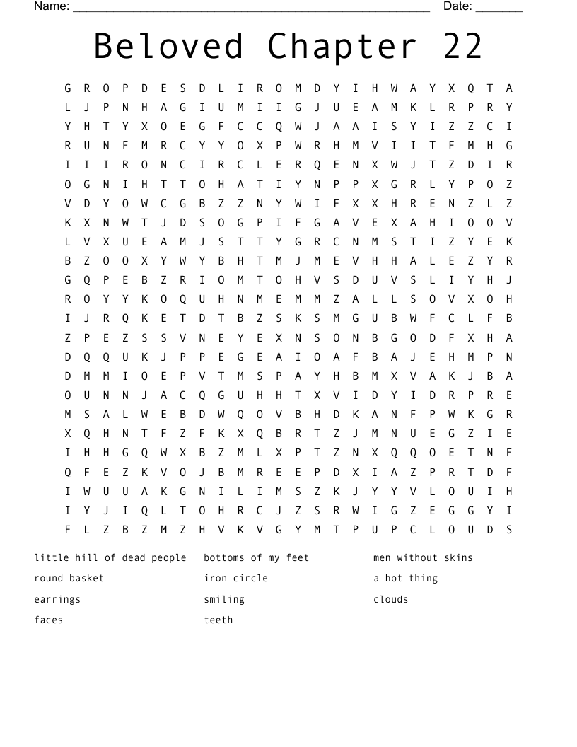 Beloved Chapter 22 Word Search