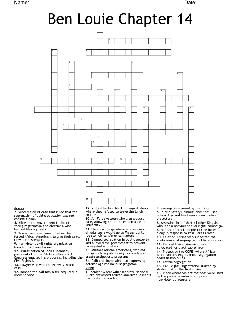 Ben Louie Chapter 14 Crossword