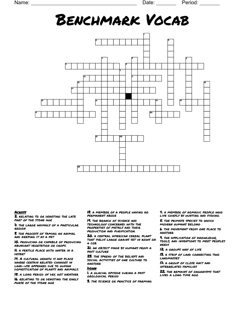 Benchmark Vocab Crossword