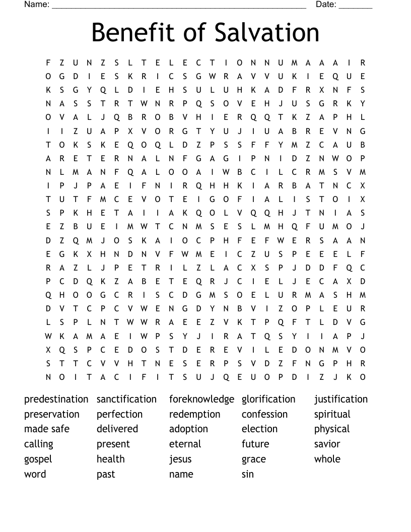 Benefit of Salvation Word Search