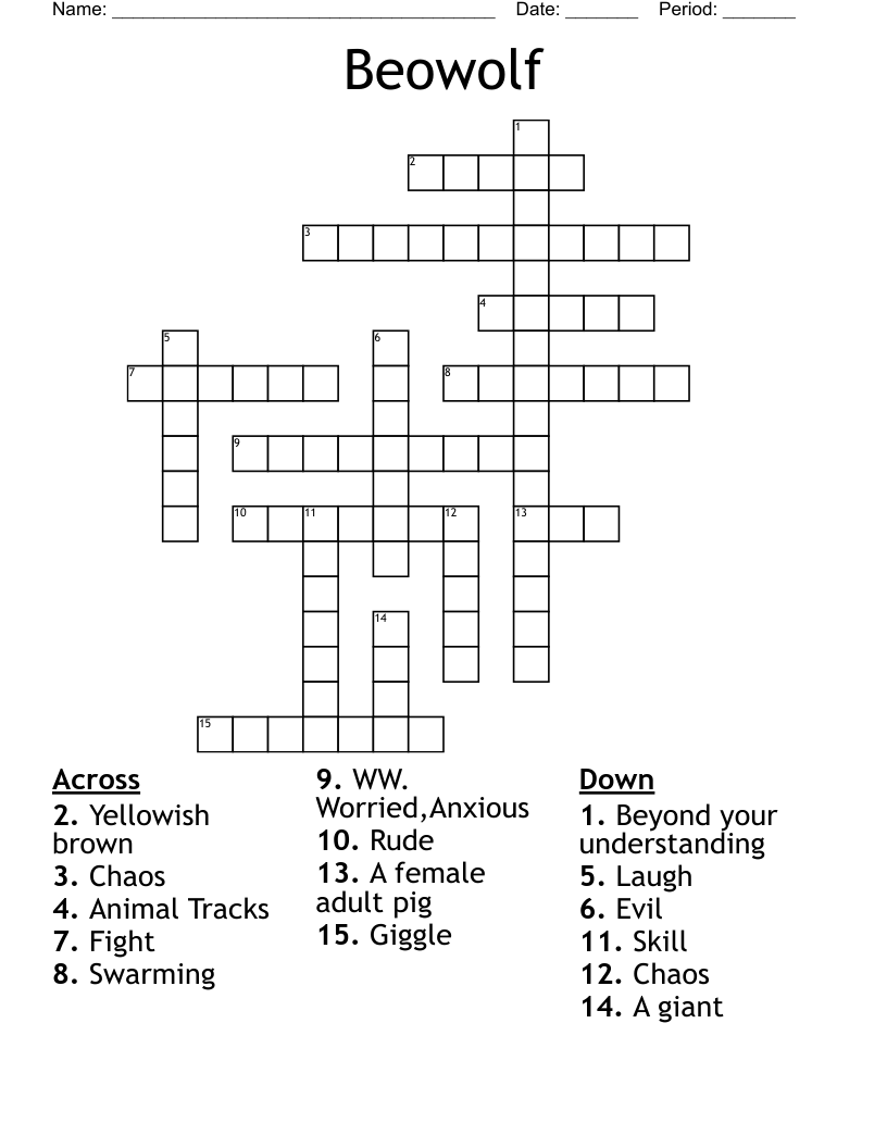 Beowolf Crossword