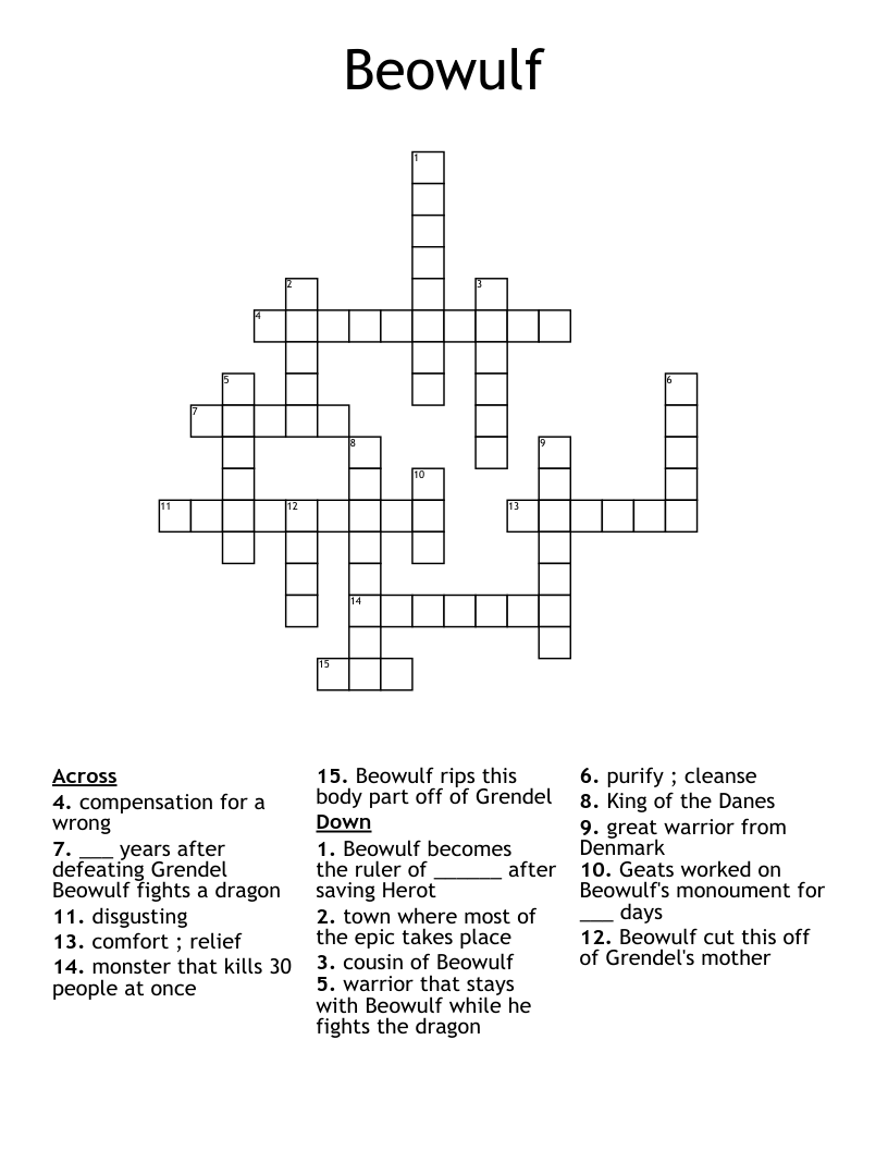 Beowulf Crossword