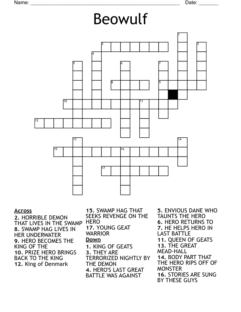 Beowulf Crossword