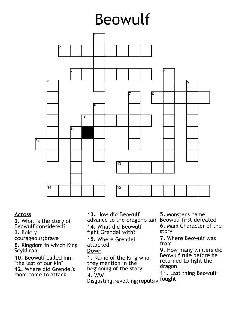 Beowulf Crossword