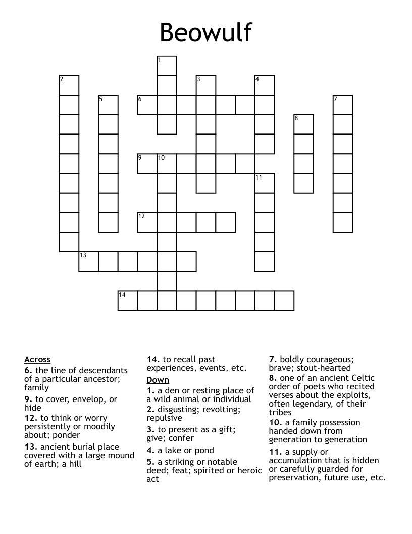 Beowulf Crossword