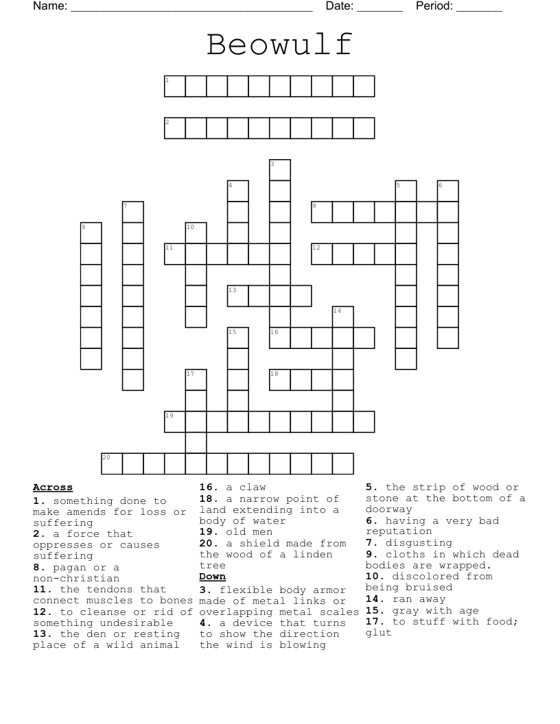 Beowulf Crossword
