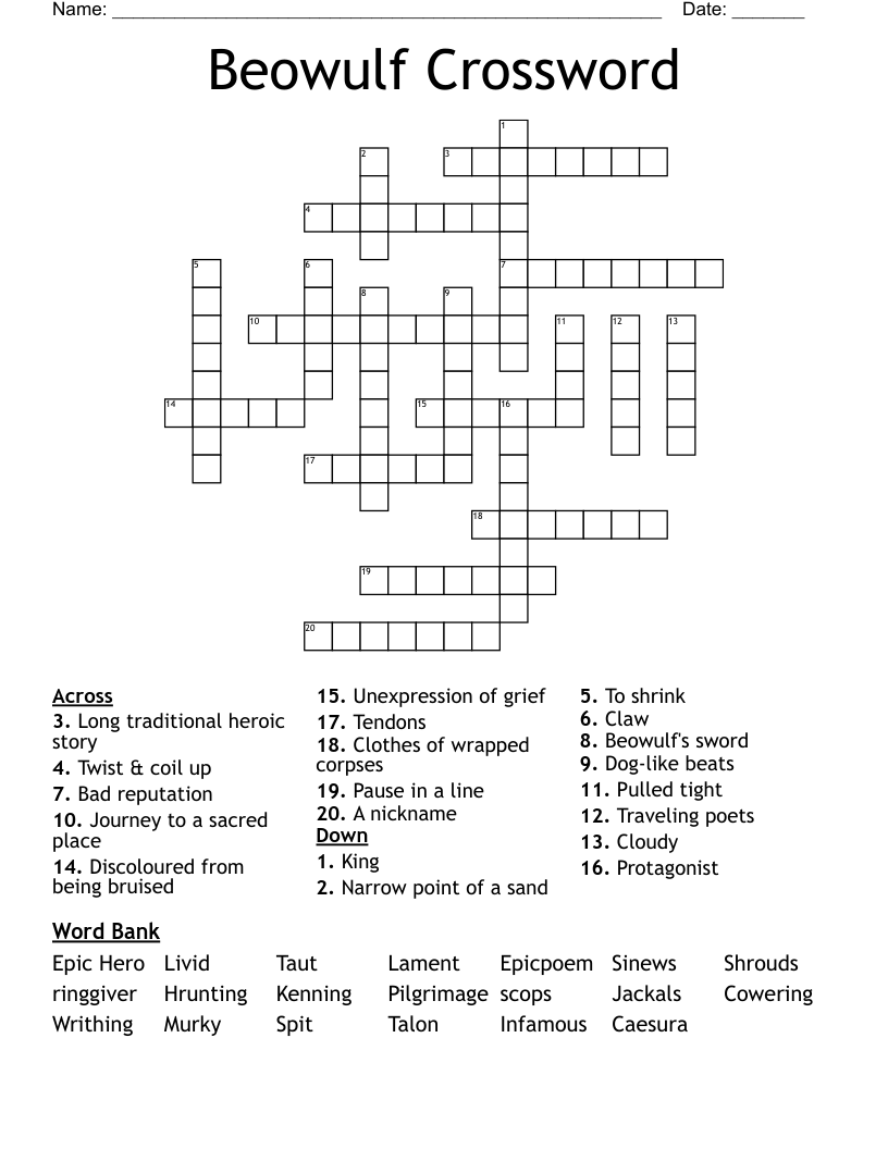 Beowulf Crossword