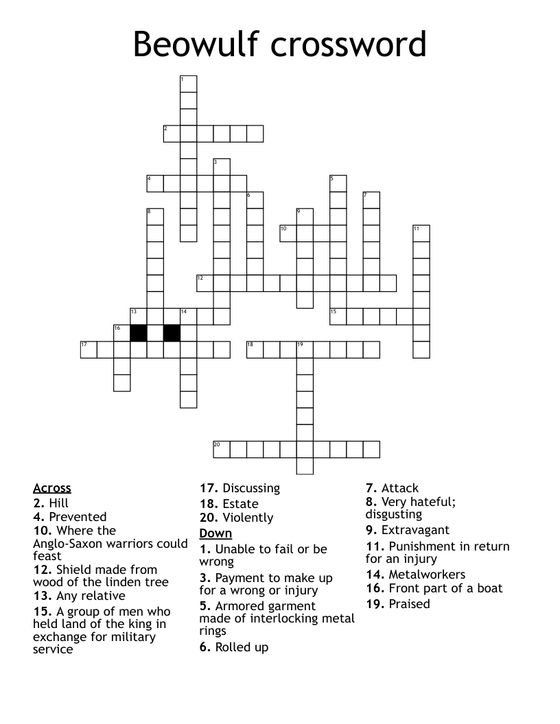 Beowulf crossword