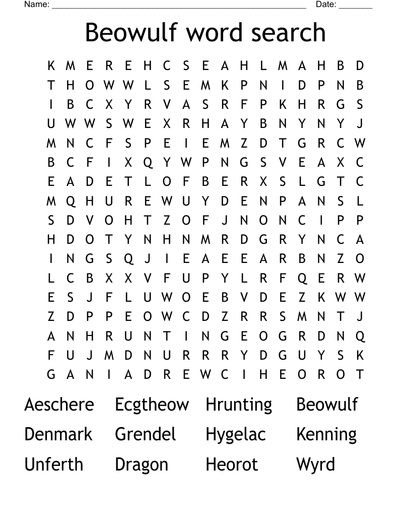 Beowulf word search