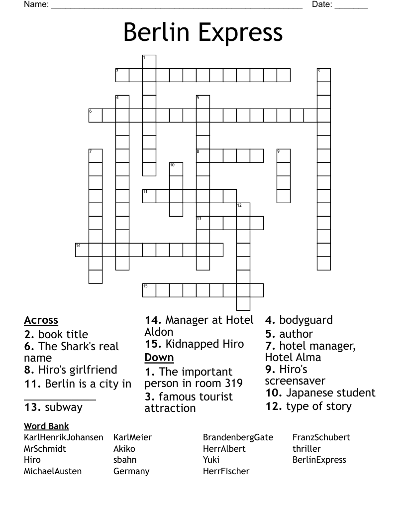 Berlin Express Crossword