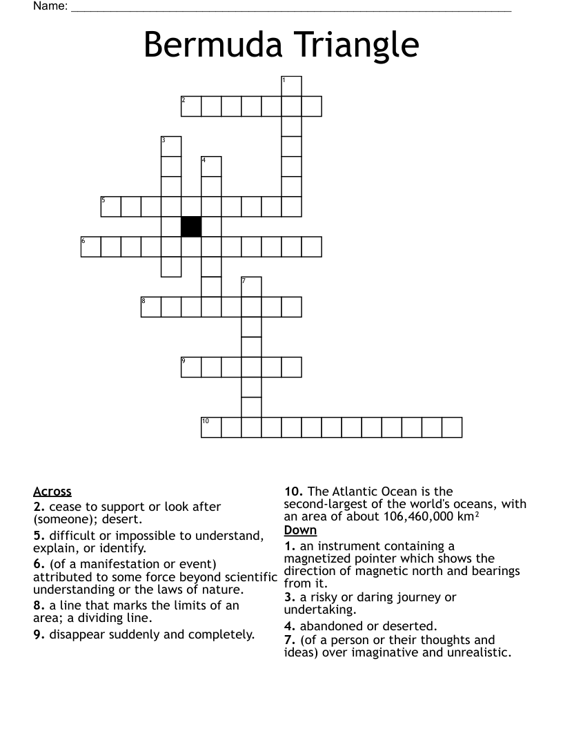 Bermuda Triangle Crossword