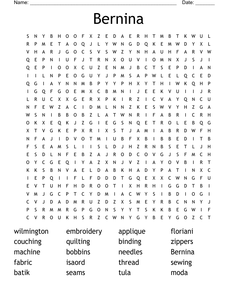 Bernina Word Search