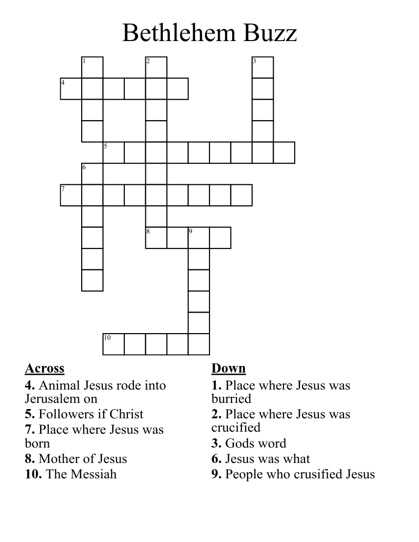 Bethlehem Buzz Crossword