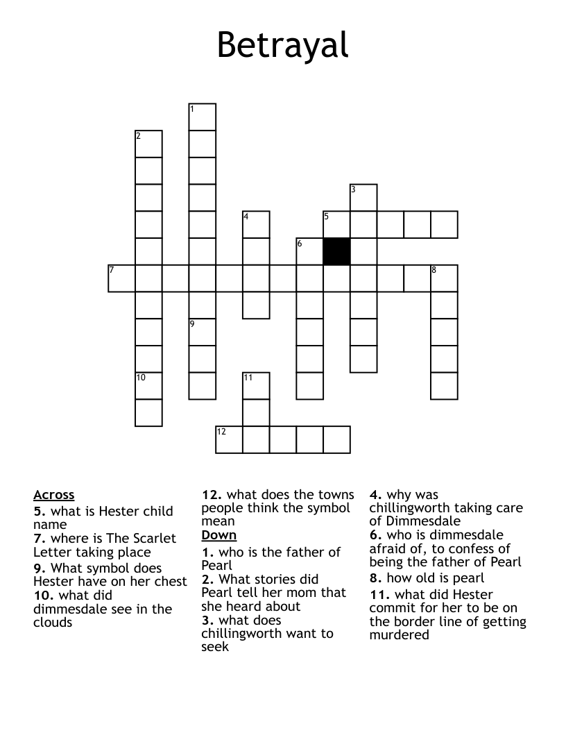 Betrayal Crossword