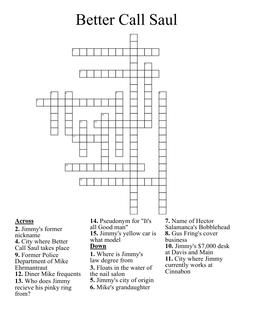 Better Call Saul Crossword