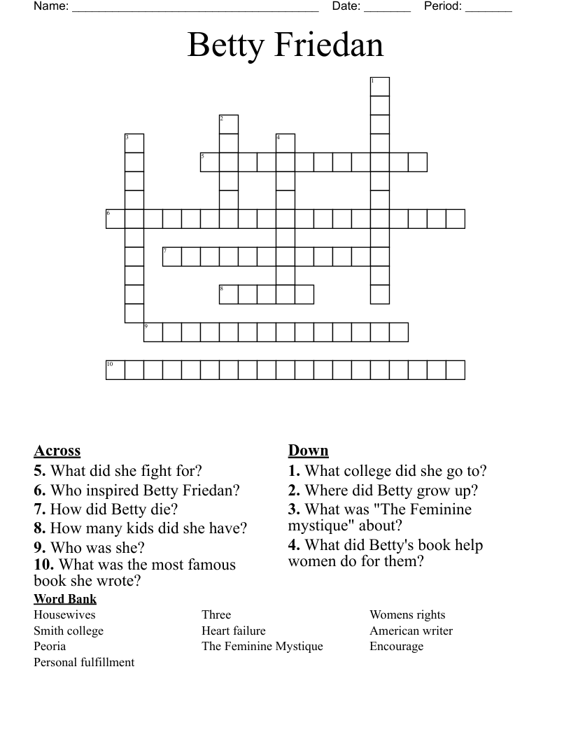 Betty Friedan Crossword