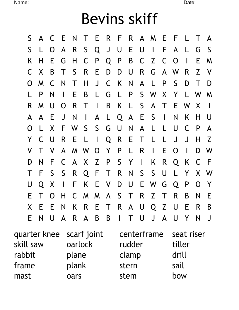 Bevins skiff Word Search