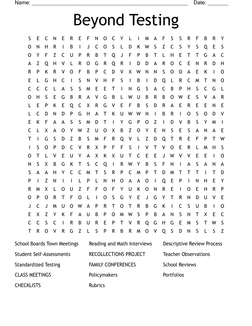 Beyond Testing Word Search