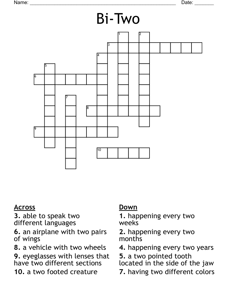Bi-Two Crossword