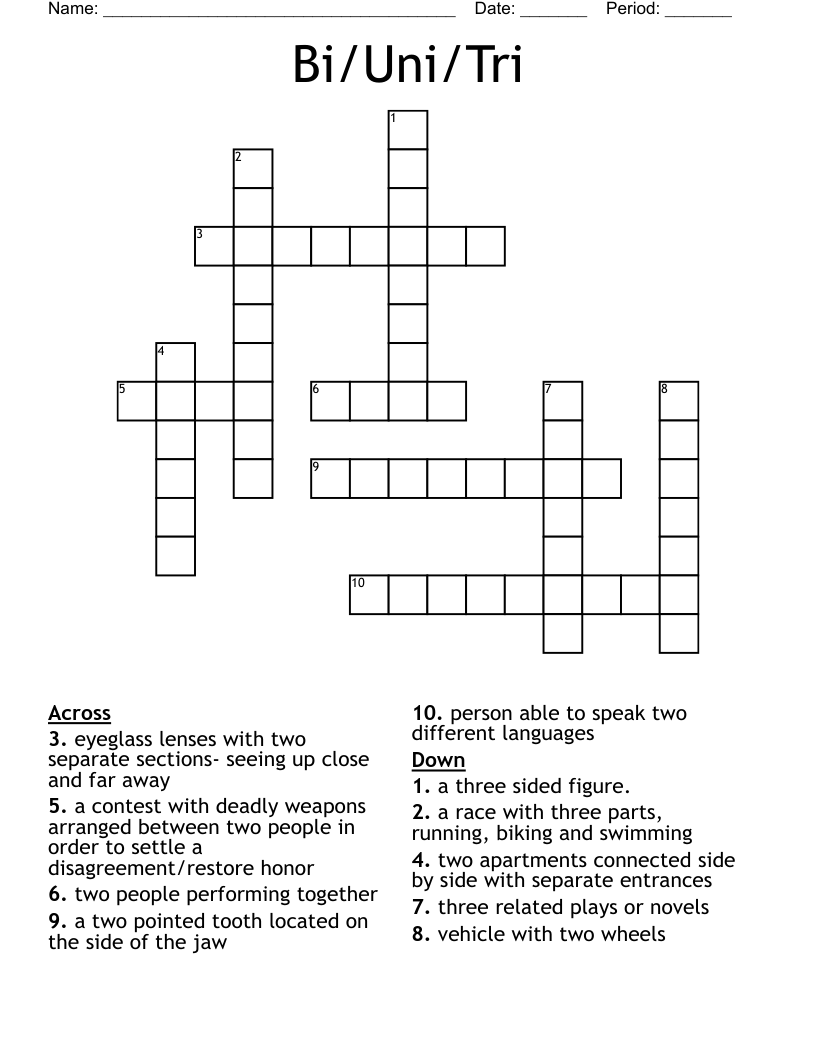 Bi/Uni/Tri Crossword