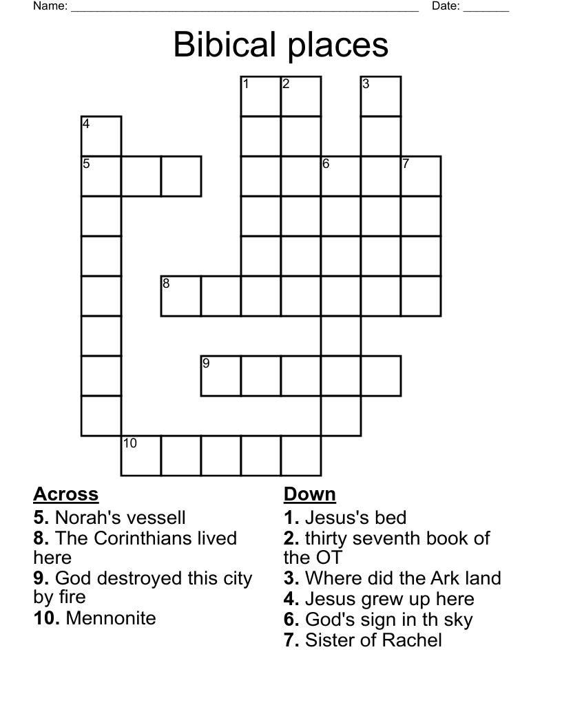 Bibical places Crossword