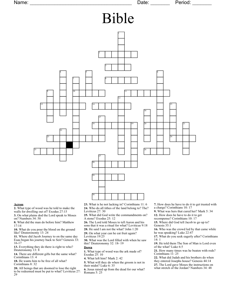 Bible Crossword