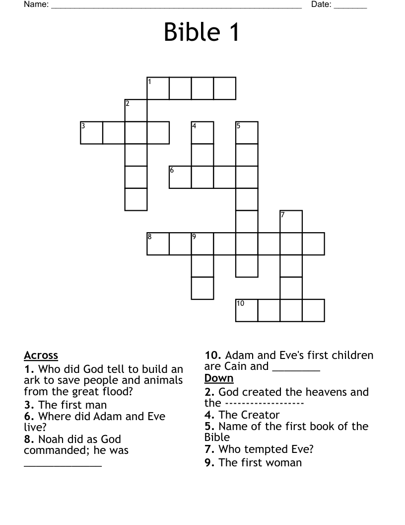 Bible 1 Crossword