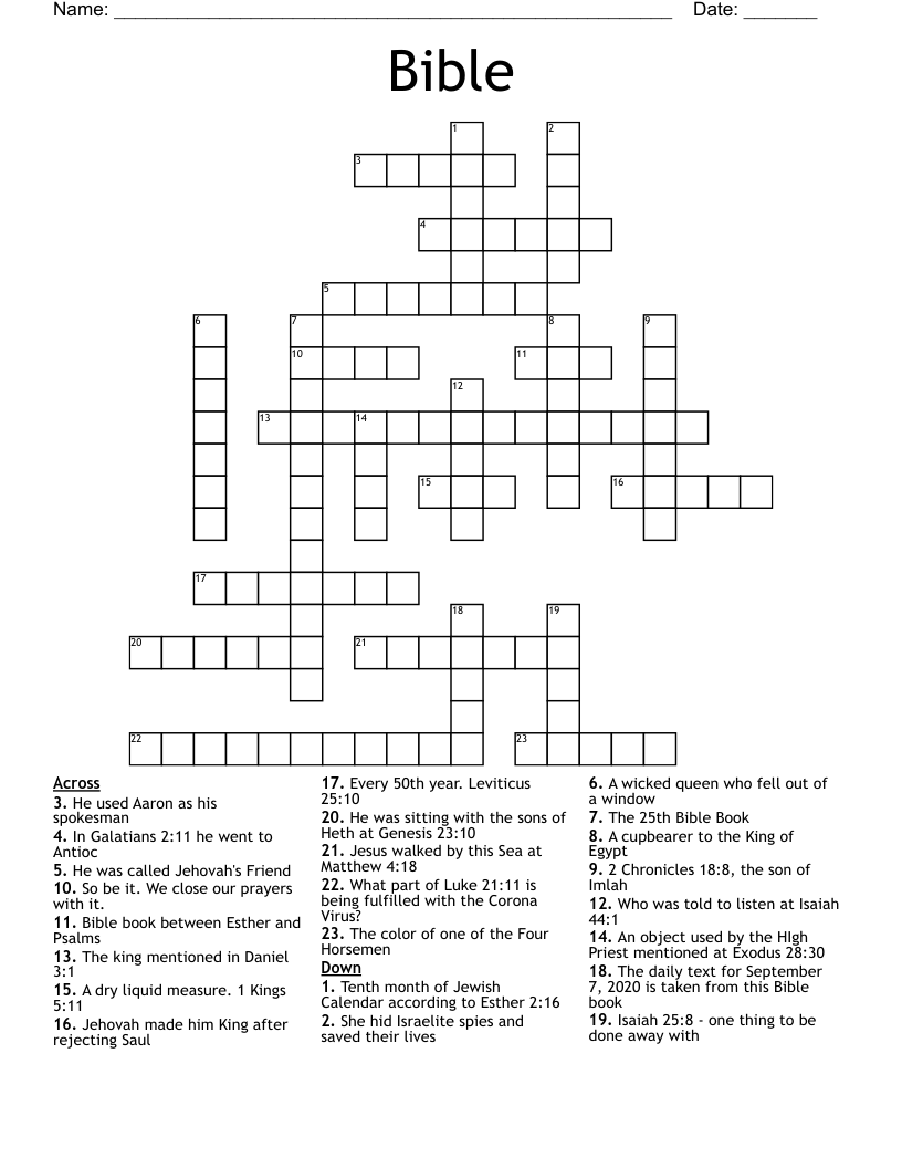 Bible Crossword