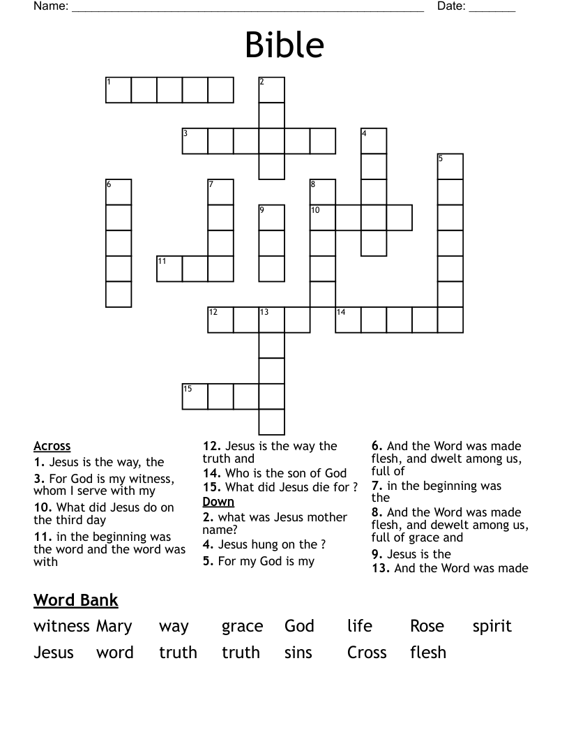 Bible Crossword