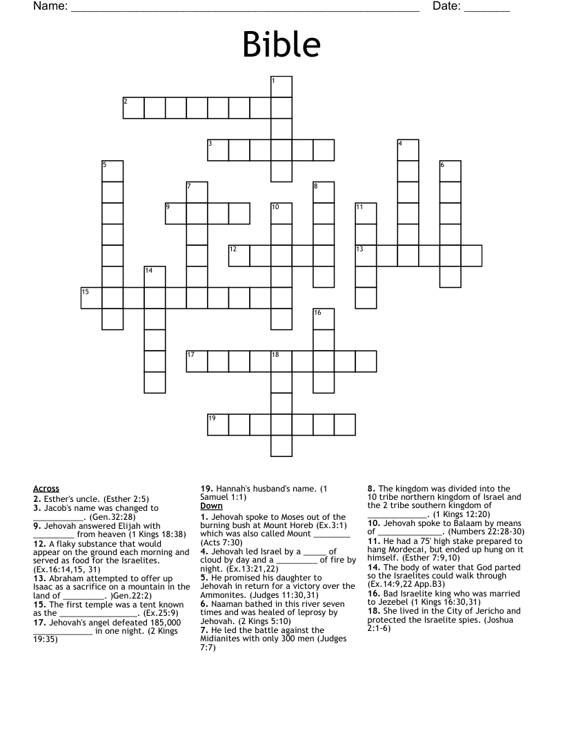 Bible Crossword