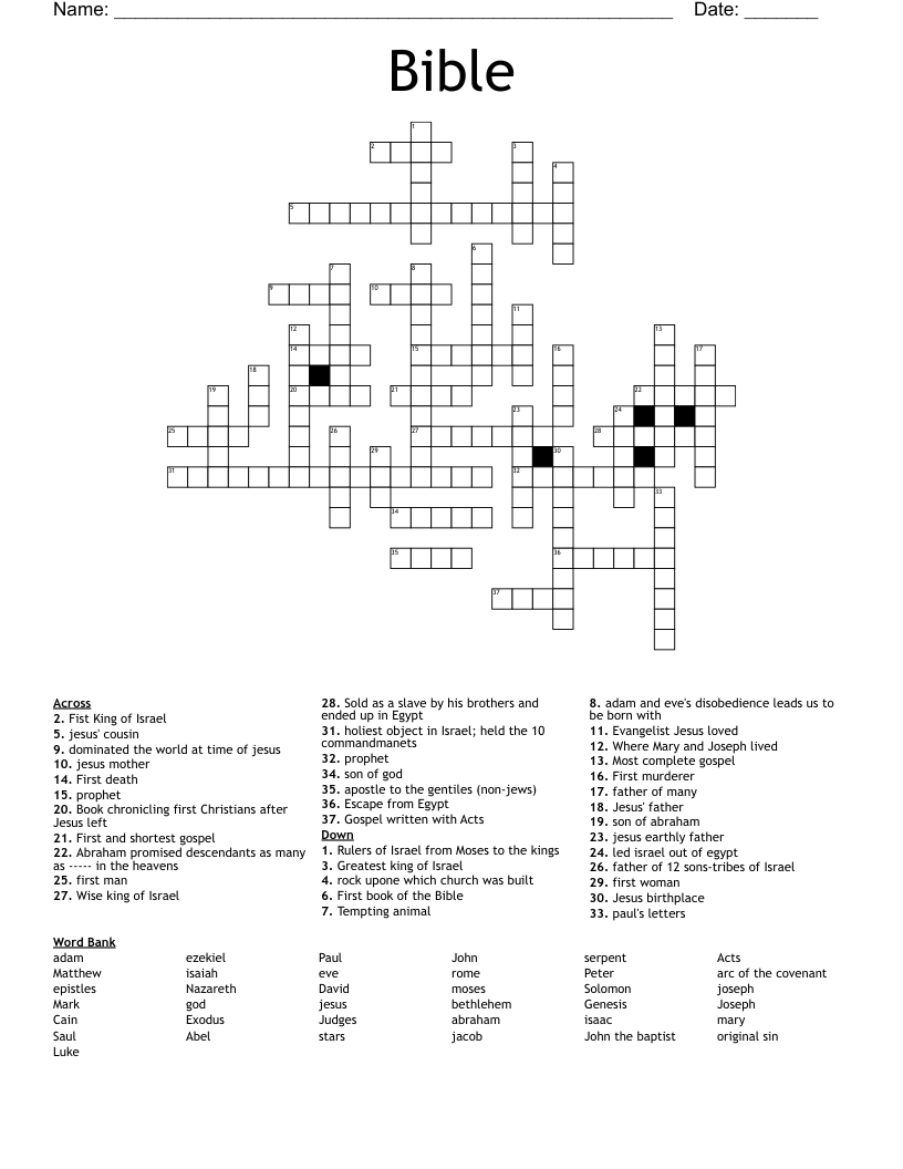 Bible Crossword