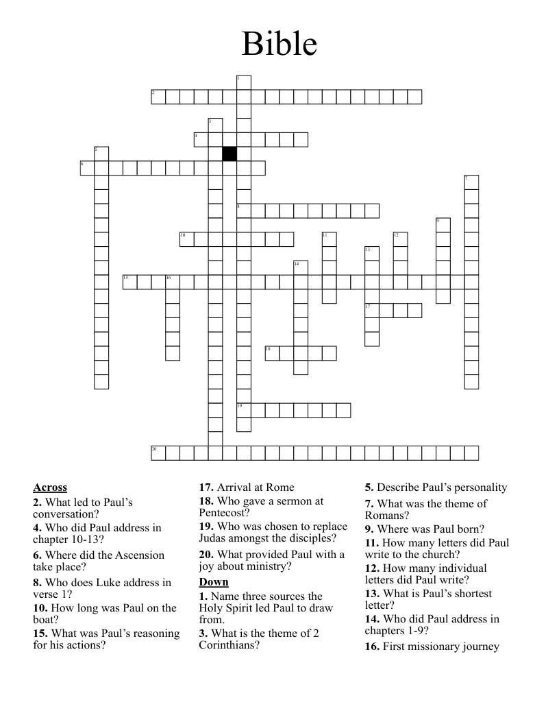 Bible Crossword