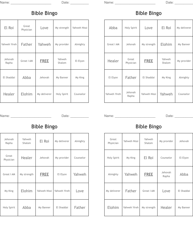 Bible Bingo